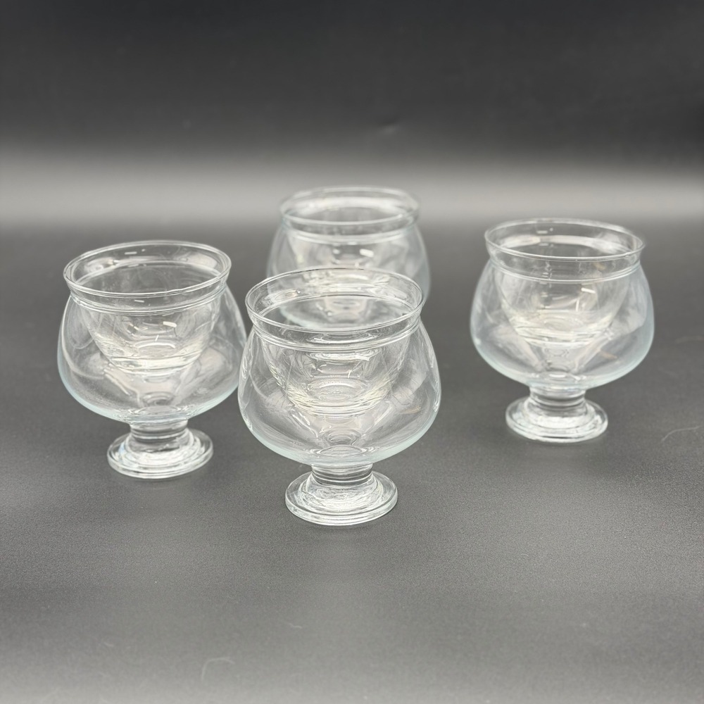 Vintage Libbey Iced Seafood Servers Set of 4 Clear Glass Chiller Bowls